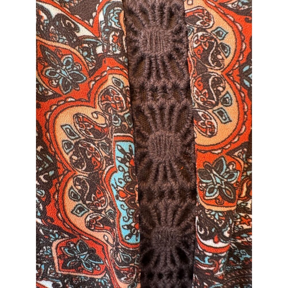2/$30 Daniel Rainn M Paisley Dress Boho Style with Crochet Details NWT - Picture 6 of 15